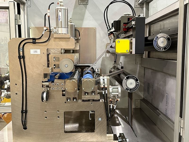 IMC comma coating station close-up